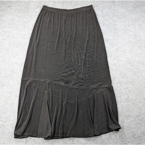 Chicos Travelers Midi Skirt Womens 2 Large Slinky 90s Whimsigoth Timeless Black